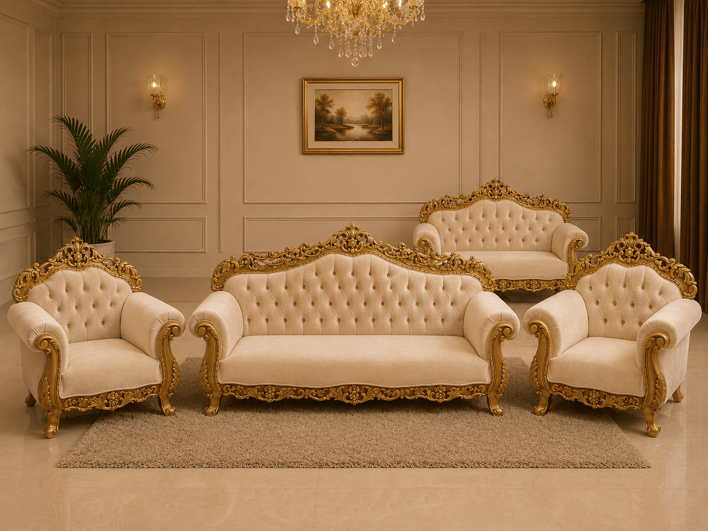 Premium Jahez Set (Deco Polish) — 7-seater sofa