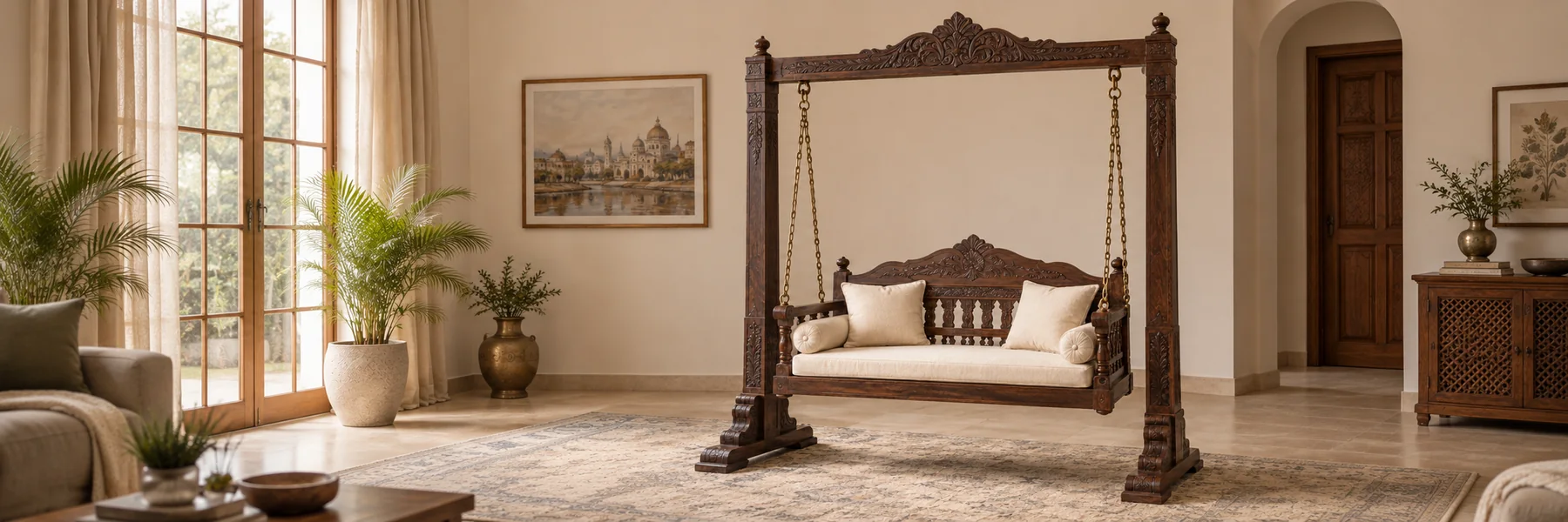 Wooden Jhoolas designs from Alfalah Furniture