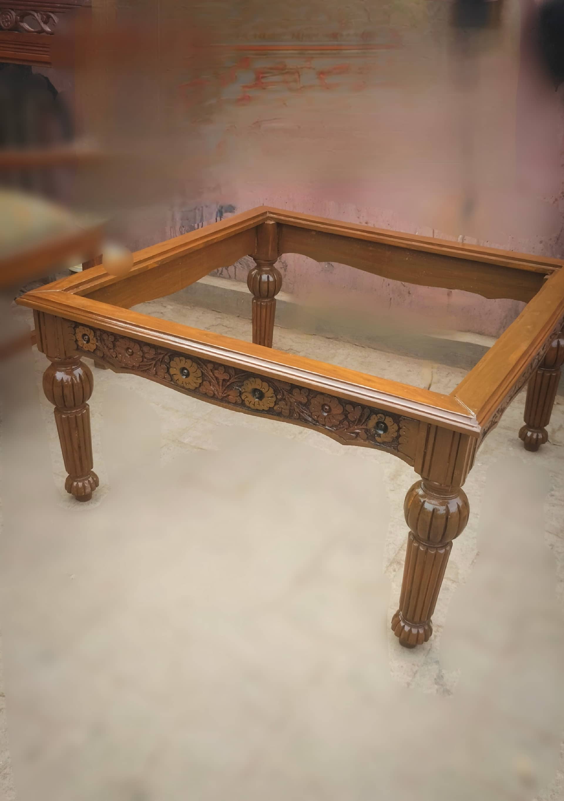 Kashmiri design carving table set