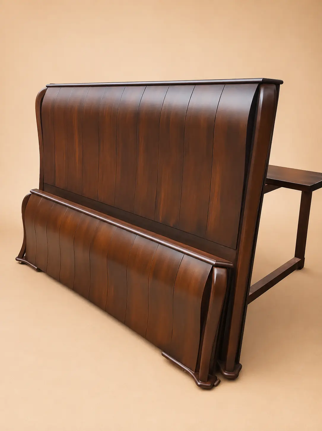 Simple Sheesham Sleigh Bedroom Set with Chester Dressing Frame — Beds | Alfalah Furniture Rawalpindi