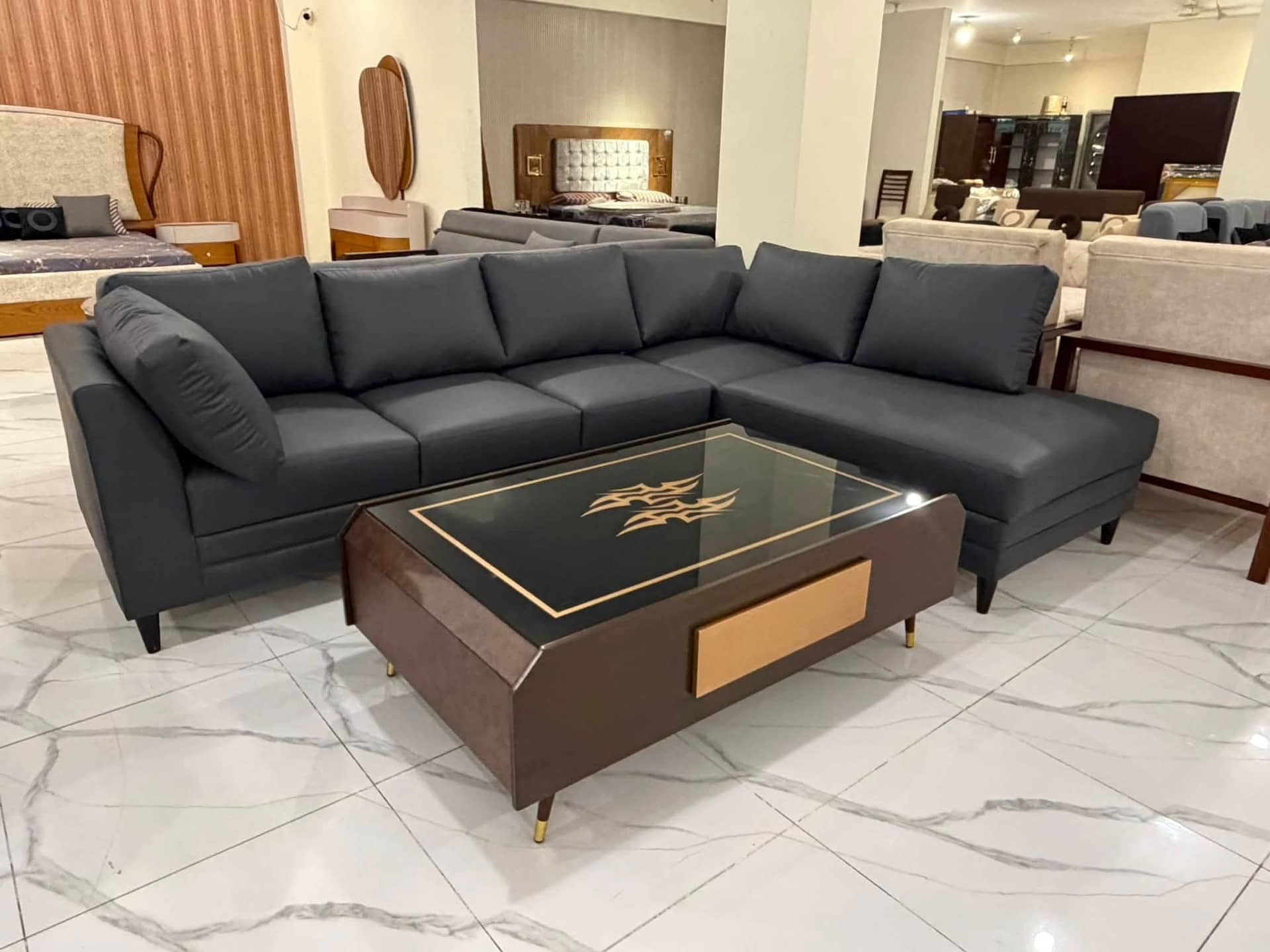 L Shape 5 Seater Sofa set — L-Shaped Sofas | Alfalah Furniture Rawalpindi