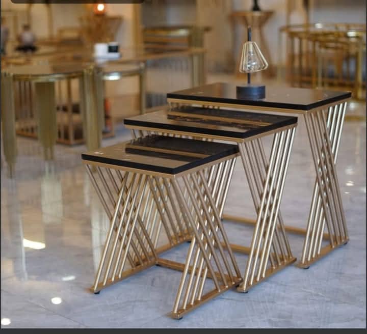 3 piece net set tables — Center Tables | Alfalah Furniture Rawalpindi