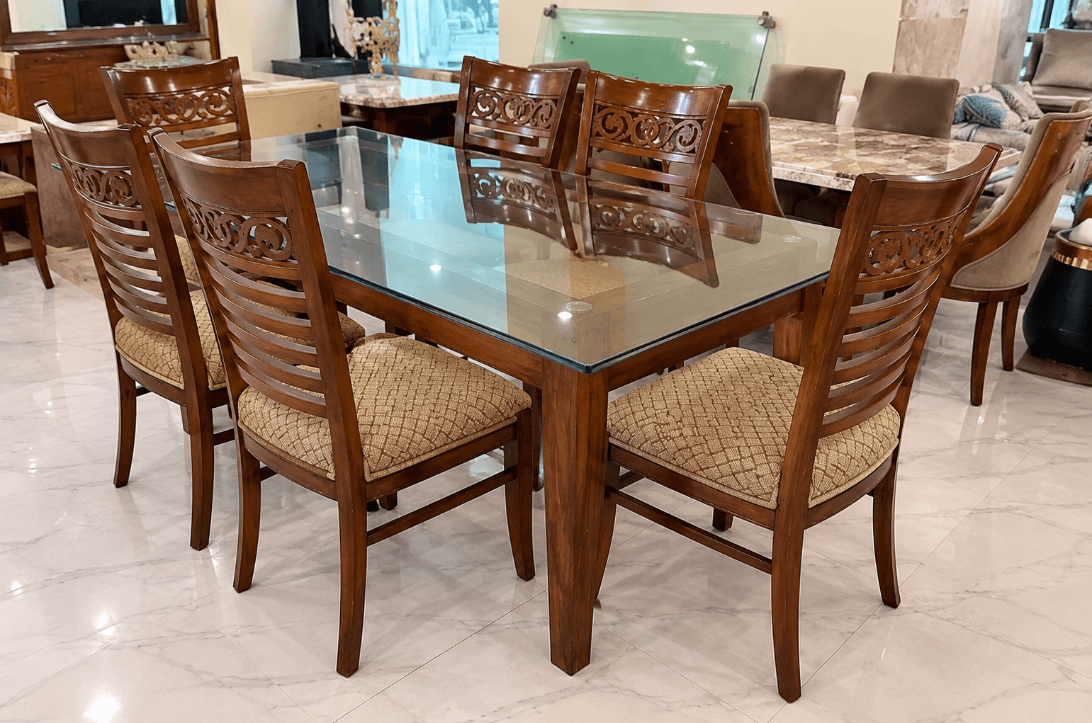 Simple 6 seater dining set — Dining Sets | Alfalah Furniture Rawalpindi