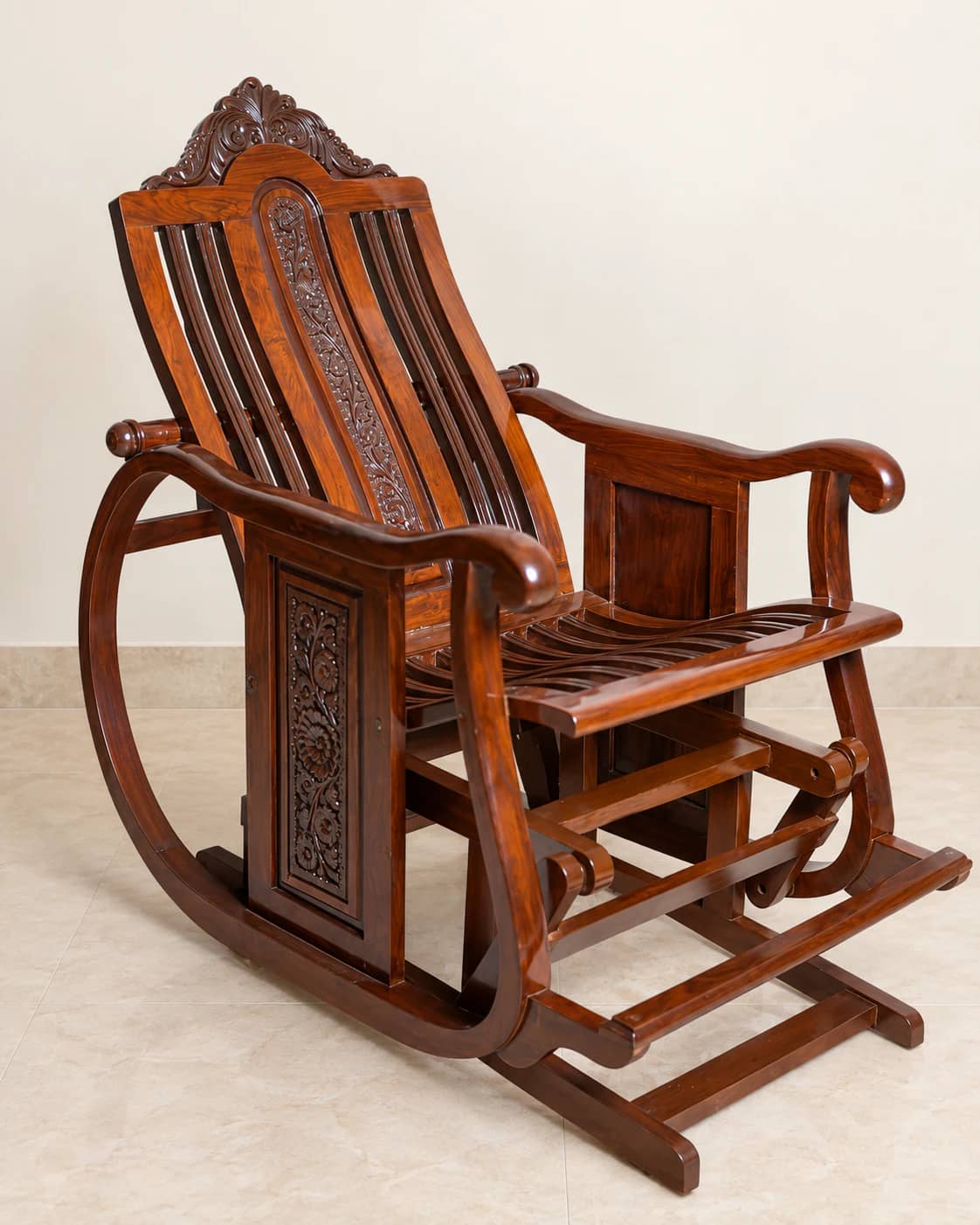 Classic Carved Sheesham Wooden Jhoola Rocking Chair — Wooden Jhoolas | Alfalah Furniture Rawalpindi